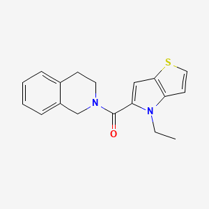 molecular formula C18H18N2OS B1240324 3,4-二氢-1H-异喹啉-2-基-(4-乙基-5-噻吩[3,2-b]吡咯基)甲酮 