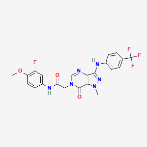 molecular formula C22H18F4N6O3 B12403276 SF-1 antagonist-1 