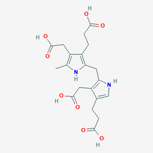 molecular formula C20H24N2O8 B1240341 3-[5-{[3-(2-Carboxyethyl)-4-(Carboxymethyl)-5-Methyl-1h-Pyrrol-2-Yl]methyl}-4-(Carboxymethyl)-1h-Pyrrol-3-Yl]propanoic Acid 