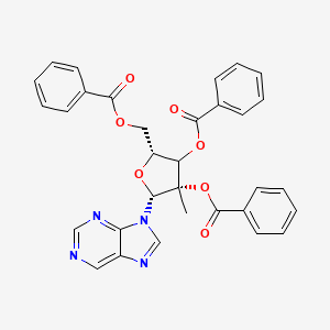 molecular formula C32H26N4O7 B12403429 9-(2-|A-C-Methyl-2,3,5-tri-O-benzoyl-|A-D-ribofuranosyl)purine 