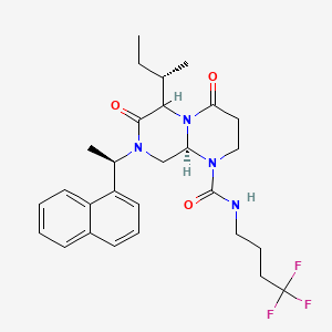 (9aS)-6-[(2S)-butan-2-yl]-8-[(1R)-1-naphthalen-1-ylethyl]-4,7-dioxo-N-(4,4,4-trifluorobutyl)-3,6,9,9a-tetrahydro-2H-pyrazino[1,2-a]pyrimidine-1-carboxamide