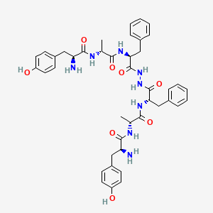 molecular formula C42H50N8O8 B1240347 Bis(tyrosyl-alanyl-phenylalaninamide)hydrazide CAS No. 88191-63-3