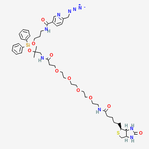 N-[3-[[1-[3-[2-[2-[2-[2-[5-[(3aS,4S,6aR)-2-oxo-1,3,3a,4,6,6a-hexahydrothieno[3,4-d]imidazol-4-yl]pentanoylamino]ethoxy]ethoxy]ethoxy]ethoxy]propanoylamino]-2-methylpropan-2-yl]oxy-diphenylsilyl]oxypropyl]-6-(azidomethyl)pyridine-3-carboxamide