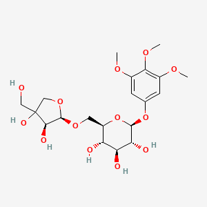 molecular formula C20H30O13 B12403499 (2R,3S,4S,5R,6S)-2-[[(2R,3S)-3,4-dihydroxy-4-(hydroxymethyl)oxolan-2-yl]oxymethyl]-6-(3,4,5-trimethoxyphenoxy)oxane-3,4,5-triol 