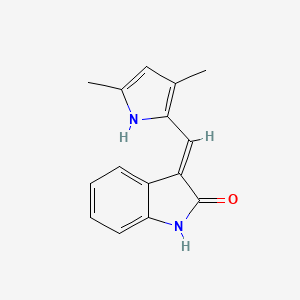 molecular formula C15H14N2O B1240350 (3E)-3-[(3,5-二甲基-1H-吡咯-2-基)亚甲基]-1H-吲哚-2-酮 