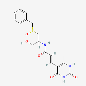 molecular formula C18H21N3O5S B1240351 (E)-N-(1-benzylsulfinyl-3-hydroxypropan-2-yl)-3-(6-methyl-2,4-dioxo-1H-pyrimidin-5-yl)prop-2-enamide CAS No. 61786-72-9