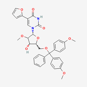 molecular formula C35H34N2O9 B12403531 1-[(2R,4S,5R)-5-[[bis(4-methoxyphenyl)-phenylmethoxy]methyl]-4-hydroxy-3-methoxyoxolan-2-yl]-5-(furan-2-yl)pyrimidine-2,4-dione 