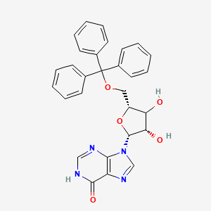 molecular formula C29H26N4O5 B12403558 9-[(2R,3S,5R)-3,4-dihydroxy-5-(trityloxymethyl)oxolan-2-yl]-1H-purin-6-one 