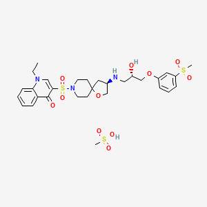 molecular formula C30H41N3O11S3 B12403645 Vemtoberant (mesylate) 