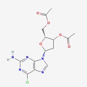 molecular formula C14H16ClN5O5 B12403646 [(2R,5R)-3-acetyloxy-5-(2-amino-6-chloropurin-9-yl)oxolan-2-yl]methyl acetate 