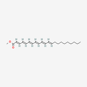molecular formula C23H34O2 B1240373 Methyl (2E,4E,6E,8E,10E,12E)-docosa-2,4,6,8,10,12-hexaenoate CAS No. 28061-46-3
