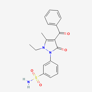 3-(4-Benzoyl-2-ethyl-3-methyl-5-oxopyrazol-1-yl)benzenesulfonamide