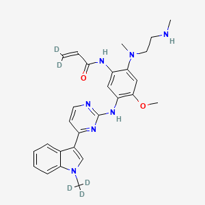 molecular formula C27H31N7O2 B12403811 3,3-dideuterio-N-[4-methoxy-2-[methyl-[2-(methylamino)ethyl]amino]-5-[[4-[1-(trideuteriomethyl)indol-3-yl]pyrimidin-2-yl]amino]phenyl]prop-2-enamide 