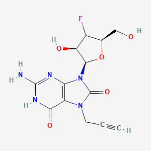 2-amino-9-[(2R,3R,5R)-4-fluoro-3-hydroxy-5-(hydroxymethyl)oxolan-2-yl]-7-prop-2-ynyl-1H-purine-6,8-dione