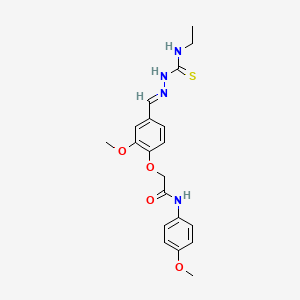 2-[4-[(E)-(ethylcarbamothioylhydrazinylidene)methyl]-2-methoxyphenoxy]-N-(4-methoxyphenyl)acetamide