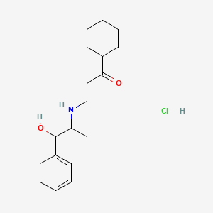 molecular formula C18H28ClNO2 B1240386 [R-(R*,S*)]-1-cyclohexyl-3-[(2-hydroxy-1-methyl-2-phenylethyl)amino]propan-1-one hydrochloride 