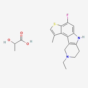 molecular formula C19H23FN2O3S B1240387 Tiflucarbine lactate 