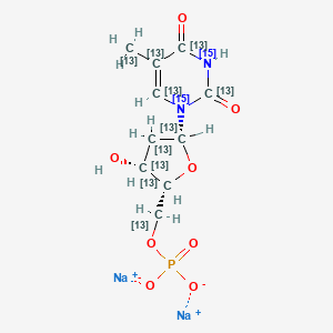 molecular formula C10H13N2Na2O8P B12403876 Thymidine-5'-monophosphate-13C10,15N2 (disodium) 