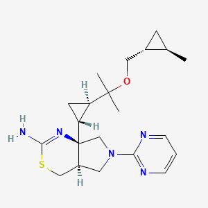 (4aR,7aR)-7a-[(1R,2R)-2-(2-{[(1R,2R)-2-methylcyclopropyl]methoxy}propan-2-yl)cyclopropyl]-6-(pyrimidin-2-yl)-4,4a,5,6,7,7a-hexahydropyrrolo[3,4-d][1,3]thiazin-2-amine