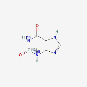 molecular formula C5H4N4O2 B12404059 Xanthine-13C15N2 