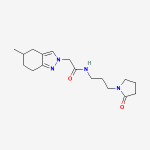molecular formula C17H26N4O2 B1240408 2-(5-methyl-4,5,6,7-tetrahydroindazol-2-yl)-N-[3-(2-oxo-1-pyrrolidinyl)propyl]acetamide 