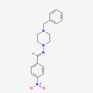 molecular formula C18H20N4O2 B1240416 (4-苄基-哌嗪-1-基)-(4-硝基-苯亚甲基)-胺 