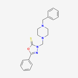 molecular formula C20H22N4OS B12404225 3-[(4-Benzylpiperazin-1-yl)methyl]-5-phenyl-1,3,4-oxadiazole-2-thione 