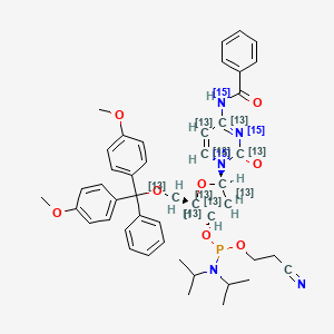 molecular formula C46H52N5O8P B12404235 DMT-dC(bz) Phosphoramidite-13C9,15N3 