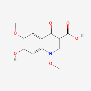 molecular formula C12H11NO6 B1240432 1,4-二氢-1,6-二甲氧基-7-羟基-4-氧代喹啉-3-羧酸 CAS No. 70393-86-1