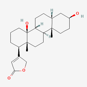 molecular formula C24H36O4 B12404345 3-[(1R,4aS,4bR,6aR,8S,10aS,10bS,12aR)-4a,8-dihydroxy-10a,12a-dimethyl-2,3,4,4b,5,6,6a,7,8,9,10,10b,11,12-tetradecahydro-1H-chrysen-1-yl]-2H-furan-5-one 