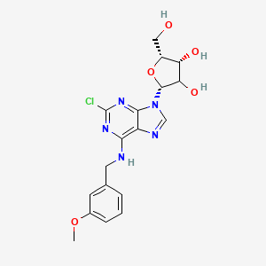 molecular formula C18H20ClN5O5 B12404373 (2R,4R,5R)-2-[2-chloro-6-[(3-methoxyphenyl)methylamino]purin-9-yl]-5-(hydroxymethyl)oxolane-3,4-diol 