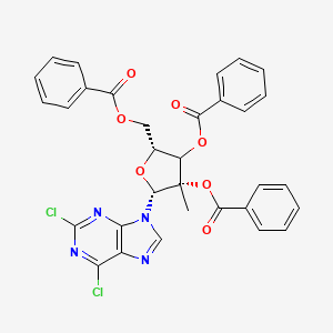 molecular formula C32H24Cl2N4O7 B12404425 [(2R,4S,5R)-3,4-dibenzoyloxy-5-(2,6-dichloropurin-9-yl)-4-methyloxolan-2-yl]methyl benzoate 