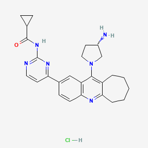 N-[4-[11-[(3S)-3-aminopyrrolidin-1-yl]-7,8,9,10-tetrahydro-6H-cyclohepta[b]quinolin-2-yl]pyrimidin-2-yl]cyclopropanecarboxamide;hydrochloride