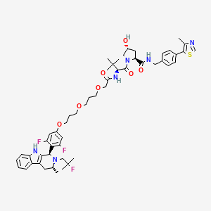 (2S,4R)-1-[(2S)-2-[[2-[3-[3-[3,5-difluoro-4-[(1R,3R)-2-(2-fluoro-2-methylpropyl)-3-methyl-1,3,4,9-tetrahydropyrido[3,4-b]indol-1-yl]phenoxy]propoxy]propoxy]acetyl]amino]-3,3-dimethylbutanoyl]-4-hydroxy-N-[[4-(4-methyl-1,3-thiazol-5-yl)phenyl]methyl]pyrrolidine-2-carboxamide