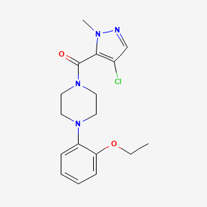 molecular formula C17H21ClN4O2 B1240457 (4-Chloro-2-methyl-3-pyrazolyl)-[4-(2-ethoxyphenyl)-1-piperazinyl]methanone 