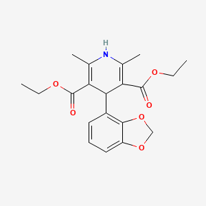 molecular formula C20H23NO6 B12404577 Diethyl 4-(1,3-benzodioxol-4-yl)-2,6-dimethyl-1,4-dihydropyridine-3,5-dicarboxylate 