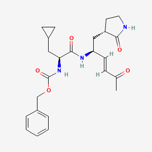 molecular formula C24H31N3O5 B12404669 benzyl N-[(2S)-3-cyclopropyl-1-oxo-1-[[(E,2S)-5-oxo-1-[(3S)-2-oxopyrrolidin-3-yl]hex-3-en-2-yl]amino]propan-2-yl]carbamate 