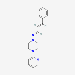 molecular formula C18H20N4 B1240469 N-(3-phenyl-2-propen-1-ylidene)-4-(2-pyridinyl)-1-piperazinamine 