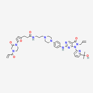 N-[3-[4-[4-[[1-[6-(2-hydroxypropan-2-yl)pyridin-2-yl]-3-oxo-2-prop-2-enylpyrazolo[3,4-d]pyrimidin-6-yl]amino]phenyl]piperazin-1-yl]propyl]-3-[5-(2-oxo-4-prop-2-enoylpiperazin-1-yl)furan-2-yl]propanamide