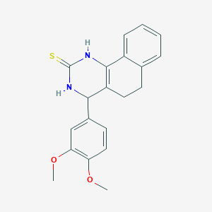 molecular formula C20H20N2O2S B1240476 4-(3,4-dimethoxyphenyl)-3,4,5,6-tetrahydro-1H-benzo[h]quinazoline-2-thione 