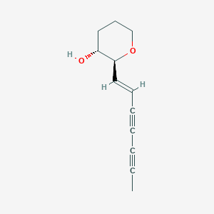 molecular formula C12H14O2 B1240479 (2S,3R)-2-[(E)-hept-1-en-3,5-diynyl]oxan-3-ol 