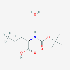 (2S)-5,5,5-trideuterio-4-methyl-2-[(2-methylpropan-2-yl)oxycarbonylamino]pentanoic acid;hydrate