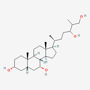 molecular formula C27H48O4 B1240485 5beta-Cholestane-3alpha,7alpha,24,26-tetrol 