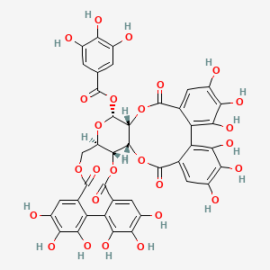 [(1R,2R,19R,20R,22R)-7,8,9,12,13,14,28,29,30,33,34,35-dodecahydroxy-4,17,25,38-tetraoxo-3,18,21,24,39-pentaoxaheptacyclo[20.17.0.02,19.05,10.011,16.026,31.032,37]nonatriaconta-5,7,9,11,13,15,26,28,30,32,34,36-dodecaen-20-yl] 3,4,5-trihydroxybenzoate