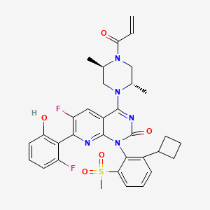 1-(2-cyclobutyl-6-methylsulfonylphenyl)-4-[(2S,5R)-2,5-dimethyl-4-prop-2-enoylpiperazin-1-yl]-6-fluoro-7-(2-fluoro-6-hydroxyphenyl)pyrido[2,3-d]pyrimidin-2-one