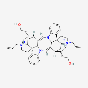 2-[(1S,9E,11S,13S,14R,17S,25Z,27S,30R,33S)-38-(2-hydroxyethylidene)-14,30-bis(prop-2-enyl)-8,24-diaza-14,30-diazoniaundecacyclo[25.5.2.211,14.11,26.110,17.02,7.013,17.018,23.030,33.08,35.024,36]octatriaconta-2,4,6,9,18,20,22,25-octaen-28-ylidene]ethanol