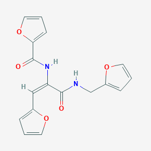 molecular formula C17H14N2O5 B1240499 呋喃-2-甲酸{(E)-2-呋喃-2-基-1-[(呋喃-2-基甲基)-氨基甲酰基]-乙烯基}-酰胺 