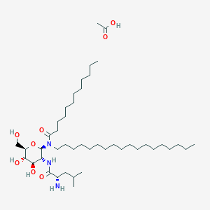 N-((2R,3R,4R,5S,6R)-3-((S)-2-Amino-4-methylpentanamido)-4,5-dihydroxy-6-(hydroxymethyl)tetrahydro-2H-pyran-2-yl)-N-octadecyldodecanamide acetate