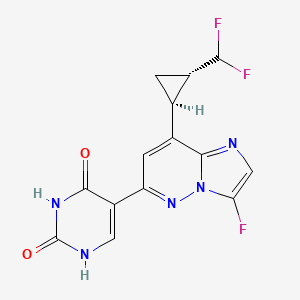 5-[8-[(1S,2S)-2-(difluoromethyl)cyclopropyl]-3-fluoroimidazo[1,2-b]pyridazin-6-yl]-1H-pyrimidine-2,4-dione