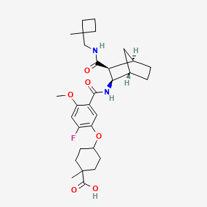 (1S,4s)-4-(2-Fluoro-4-methoxy-5-(((1S,2R,3S,4R)-3-(((1-methylcyclobutyl)methyl)carbamoyl)bicyclo[2.2.1]heptan-2-yl)carbamoyl)phenoxy)-1-methylcyclohexane-1-carboxylic acid